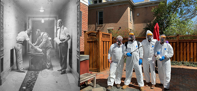 Historical vs modern pest control photograph